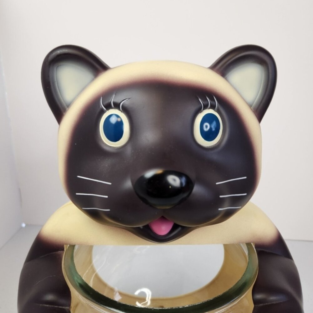 Aquanimal Vintage Fantasy Cat Fish Bowl Aquarium Siamese Cats Kitsch Unique 90s - Picture 2 of 11